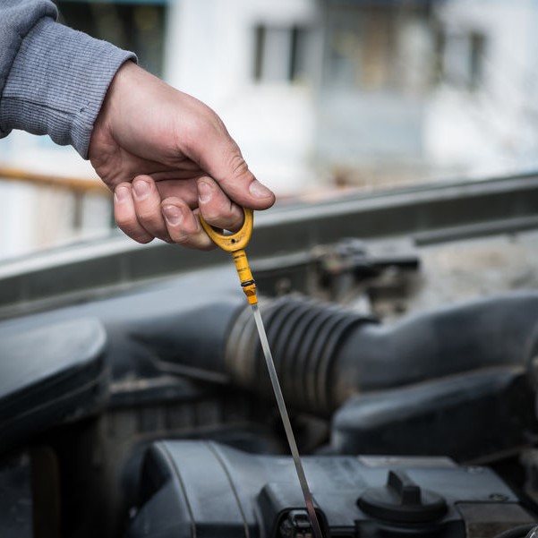 checking oil in engine