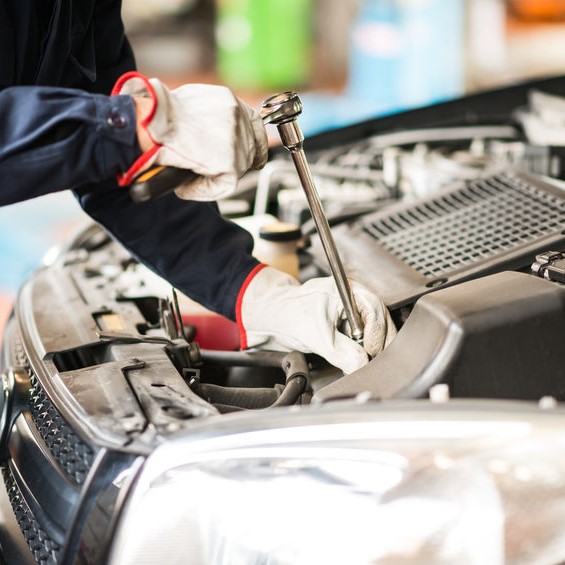 tightening an engine bolt