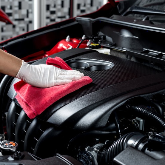 engine being polished after work